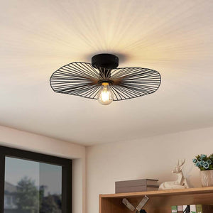 B-Ware Lindby Deckenleuchte Ruota LED Lampe Leuchte dimmbar schwarz Ø40cm 11cm hoch