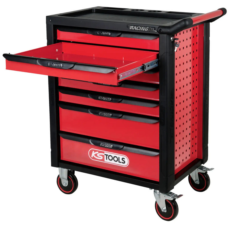 KS Tools Werkstattwagen Stahlblech 7 Schubladen schwarz rot 350kg Traglast - 4042146683019