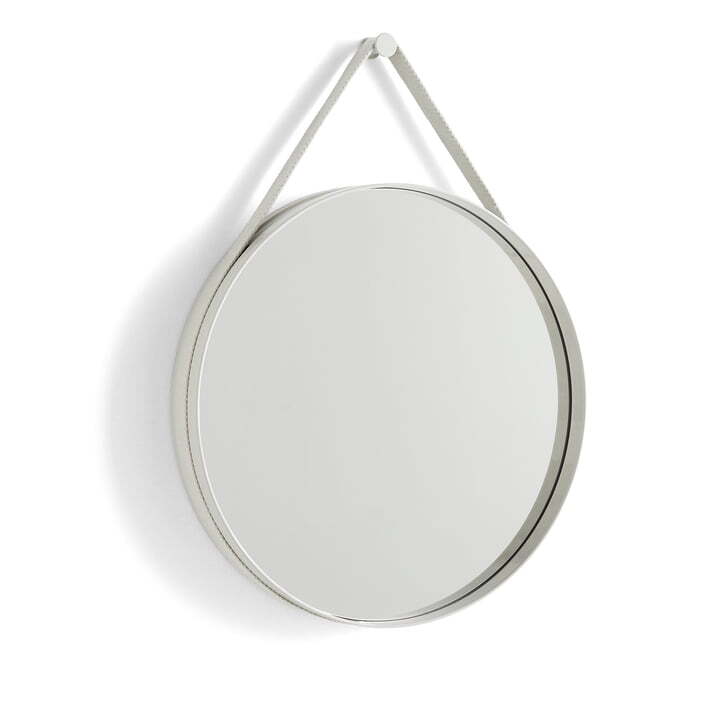Hay Strap Mirror No. 2 Spiegel Wandspiegel Dekospiegel Stahl Ø 50 cm hellgrau - 5710441315285