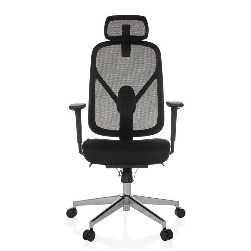 hjh OFFICE Bürostuhl Drehstuhl Chefsessel RALOO PRO Netzstoff Stoff schwarz - 4064323039075