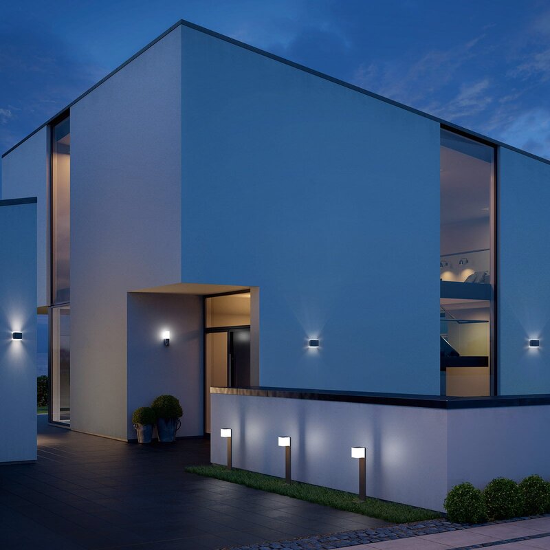 STEINEL L 840 SC Sensor-Außenwandleuchte Wandleuchte Sensorleuchte LED 9W silber - 4007841055547