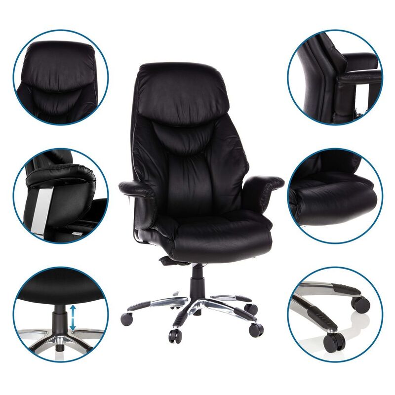 hjh OFFICE Bürostuhl Chefsessel PRADO Kunstleder schwarz Paket 2 Stuhl Sessel - 4251084641467