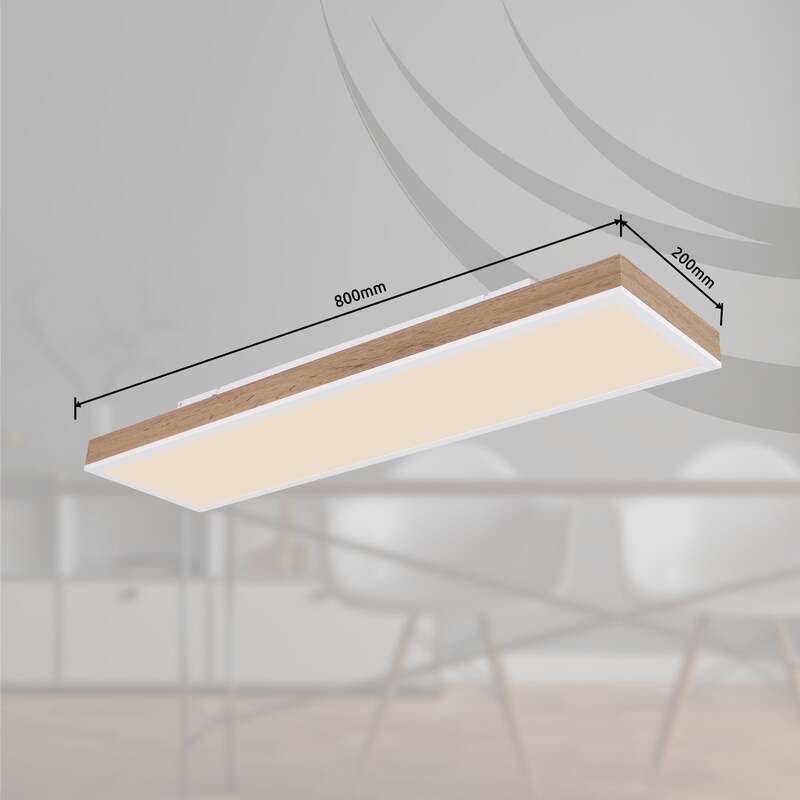 Globo Deckenleuchte Deckenlampe LED Holz dunkel CCT Leuchtmittel inklusive Dimme - 9007371445165