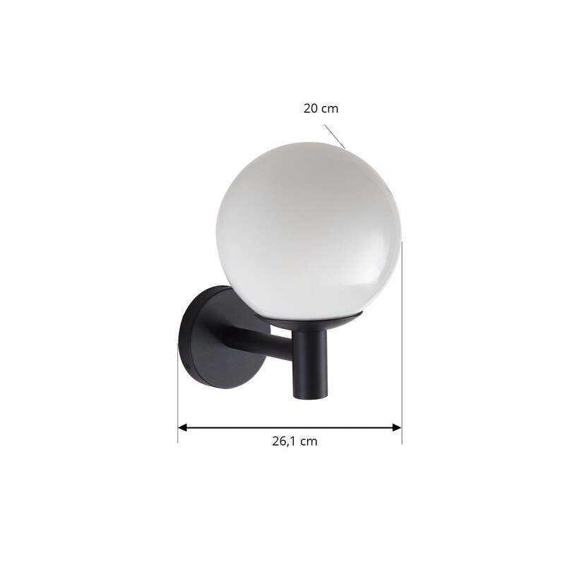 Lindby Außenwandleuchte Dangan LED Gartenlampe Wandleuchte dimmbar schwarz weiß - 4251911798852