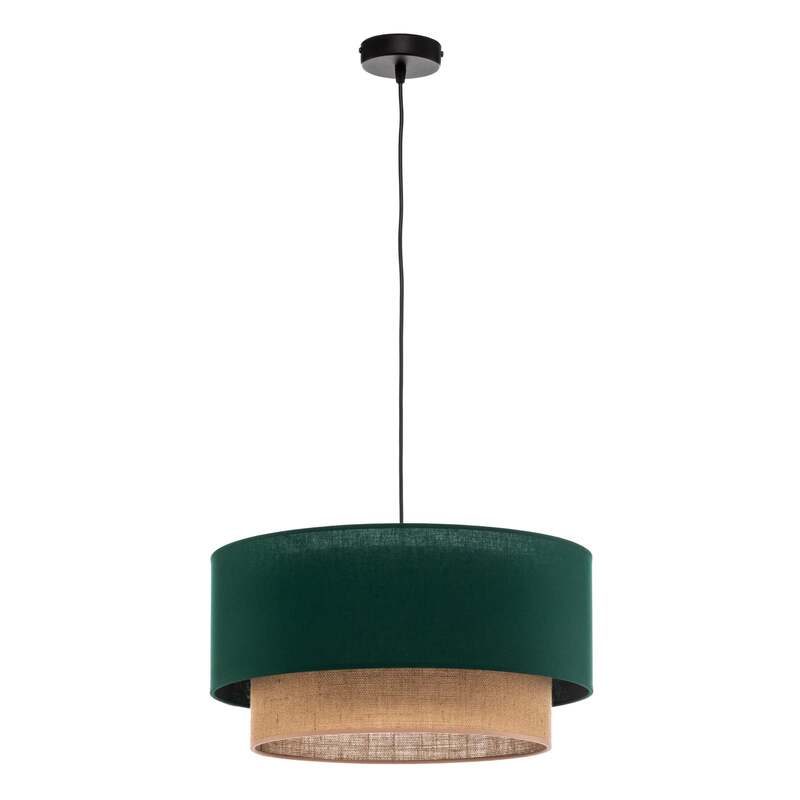 Hängeleuchte Boho Ø 45 cm 1fl grün/jute dimmbar Made in Europe - 5903689189804
