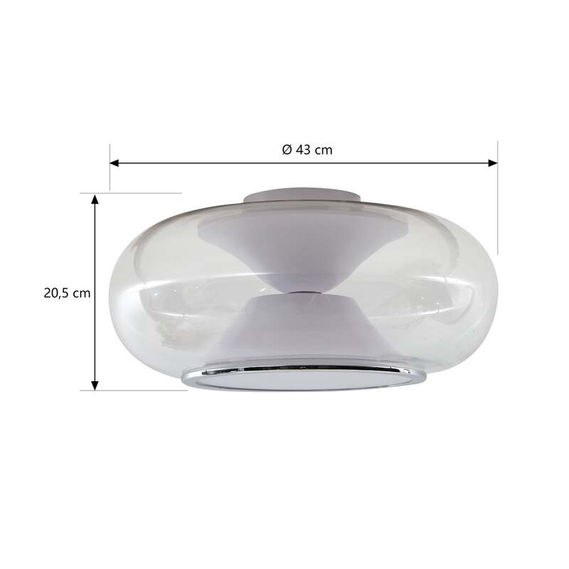 Lucande LED-Deckenleuchte Orasa Glas weiß klar Ø 43 cm 21 cm Höhe 1900 lm - 4251911778779