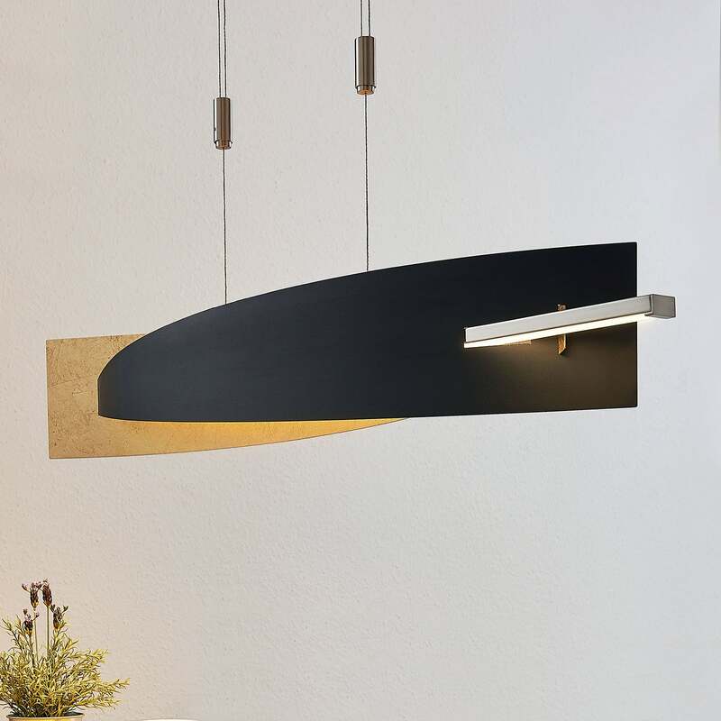 Lucande Hängeleuchte Pendelleuchte Marija LED dimmbar schwarz-gold 101cm 3kg - 4251096553703