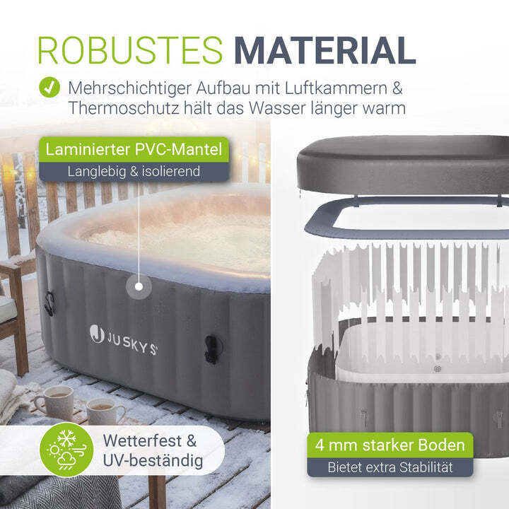 Whirlpool SpaLuxe aufblasbar für 4-6 Personen grau-blau 910l Garten Wellnessoase - 4262437187662