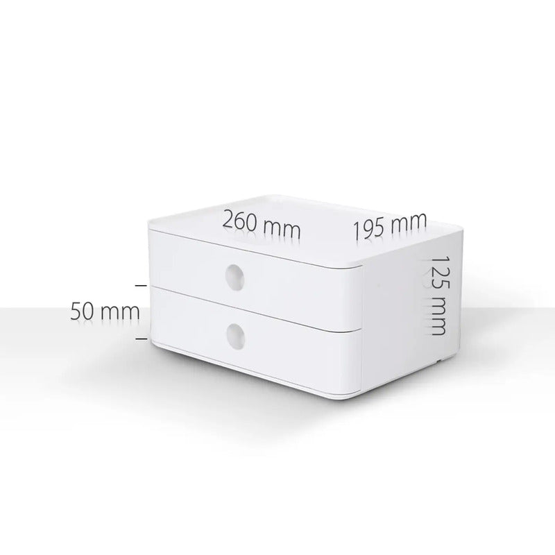 HAN Smart-Box Allison Weiss 2 Schubladen stapelbar 260x125x195mm rutschfest - 4012473112001