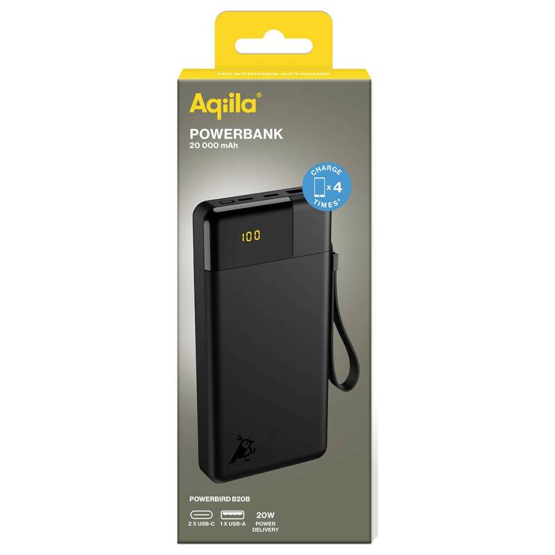 Aqiila Powerbank Ladegerät Akku POWERBIRD B20 LCD Display 20000 mAh - 8716778931959