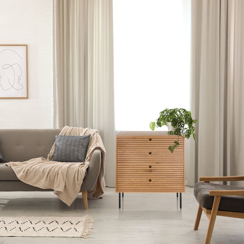hjh LIVING Kommode LINNO K Schubladenkommode Sideboard Aufbewahrung modern grau - 4064323045571