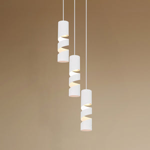 B-Ware TRIO Stream Hängeleuchte Pendelleuchte Lampe weiß Metall GU10 3 flammig Ø 28 cm