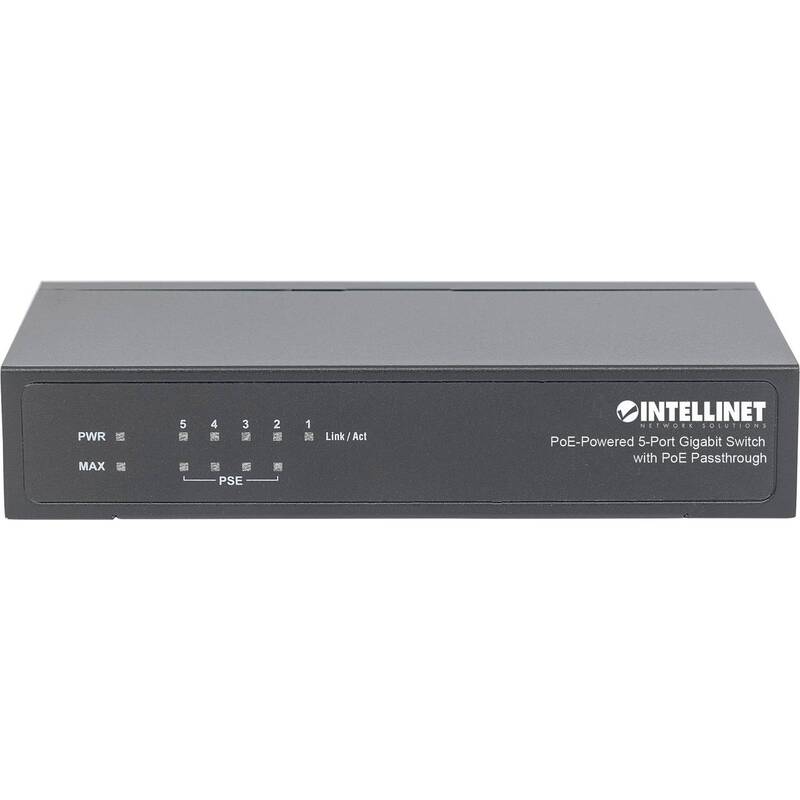 Intellinet Switch Netzwerkverteiler Gigabit PoE 5 Port 1 GBit/s PoE-Funktion - 0766623561082