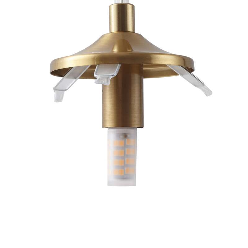 Lindby Hängelampe Piatra Ø45cm 5-flg amber/messing Glas dimmbar IP20 - 4251911796537