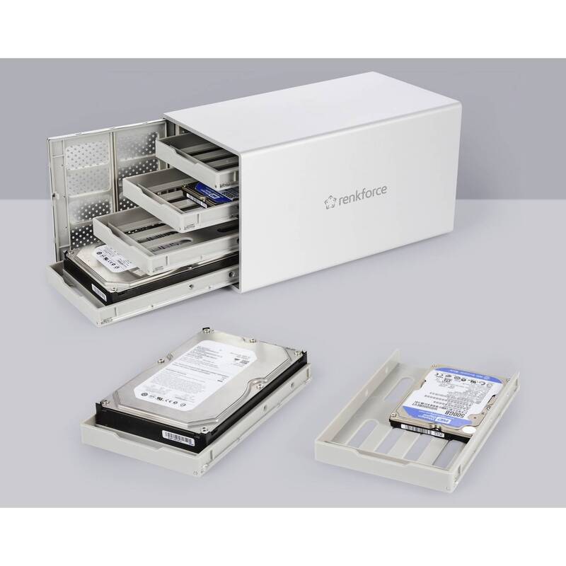 Renkforce RF-5587610 SATA-Festplatten-Gehäuse Anzahl Festplatteneinschübe: 4 Bay - 4064161246826