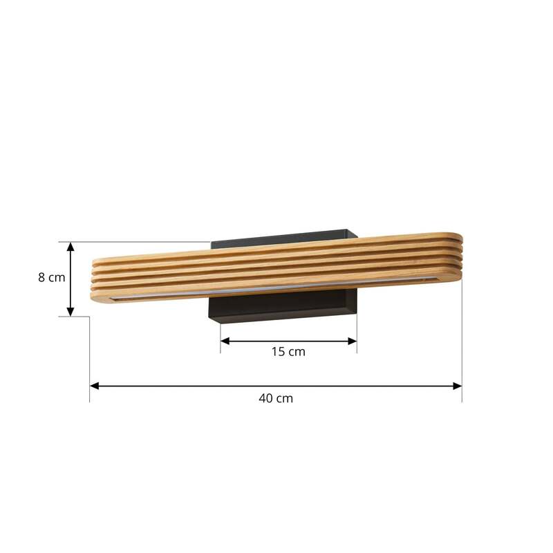 Lucande Wandleuchte Wandlampe LED Holz schwarz Lieske Beleuchtung Innenbereich - 4255830901256