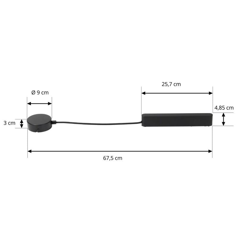 Lindby LED Treiber Lumaro 100W schwarz Eisen 67,5cm für Schienensystem IP20 - 4251911788617