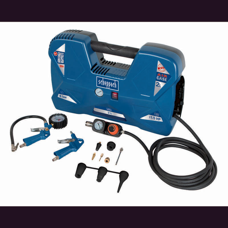 Scheppach Druckluft-Kompressor Aircase 2L 8 Bar 180L/Min Handwerkzeug Mobilität - 4046664040309