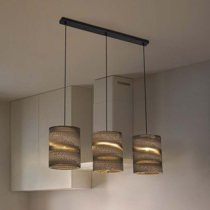 LEDVANCE Hängeleuchte Pendelleuchte Cylinder Wellpappe Braun E27 LED 3-flammig - 4058075837263