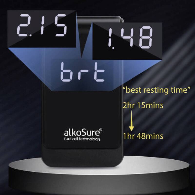 alkoSure Alkoholtester Testgerät Alkoholmessgerät Schwarz matt Display207 - 4064161326412