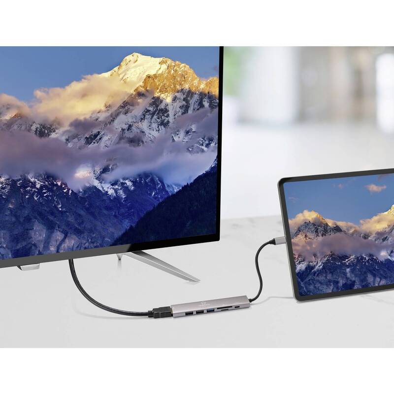 RENKFORCE USB-C Dockingstation Universal-Hub Kartenleser Grau HDMI 4 STÜCK - 4064161475073
