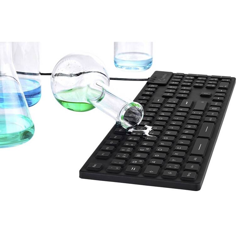 Renkforce USB Tastatur QWERTZ Silikonmembran vollversiegelt IP68 schwarz 1,80m - 4053199571611