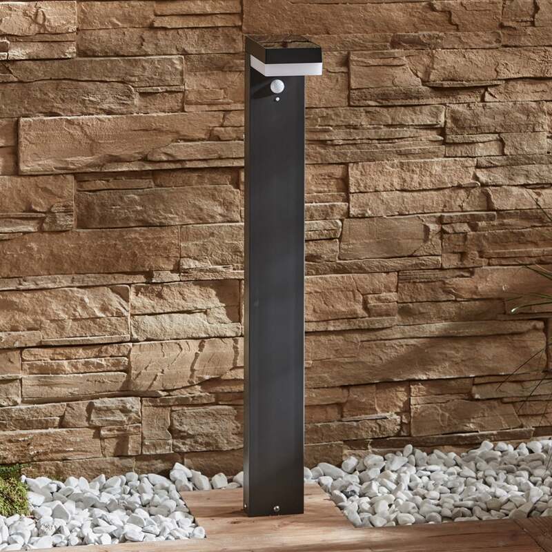 Lindby Pollerleuchte Gartenleuchte Chioma LED Wegeleuchte mit Sensor anthrazit - 4251096556476