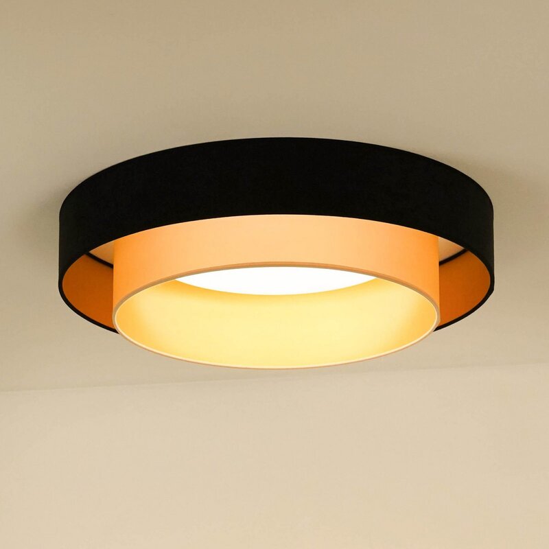 Luneta LED Deckenlampe Leuchte Fernbedienung schwarz gold Samt 60cm dimmbar - 5905317606417