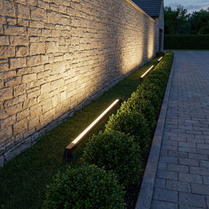 B-Ware Lindby Stehleuchte Außenleuchte Zavio LED Gartenlampe anthrazit IP65 Erdspieß
