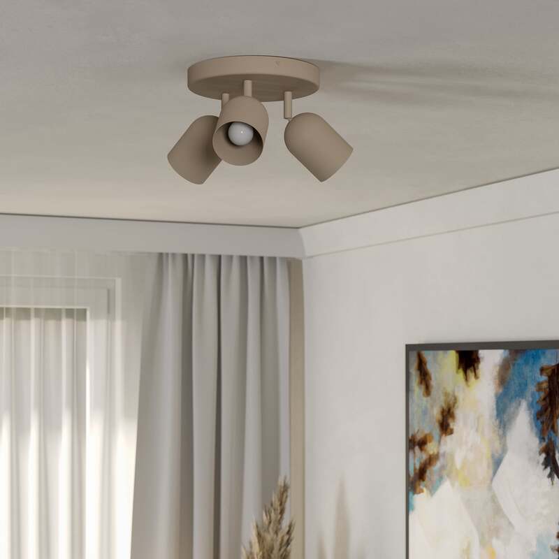 Eglo Deckenstrahler Tilston LED Strahler dimmbar 3-flammig beige Ø25cm 21cm - 9008606359738
