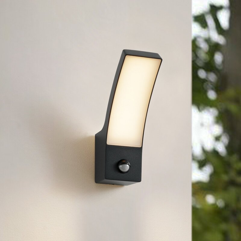 Lindby Außenwandleuchte Außenlampe LED Sensor anthrazit IP54 Polycarbonat - 4251096561982