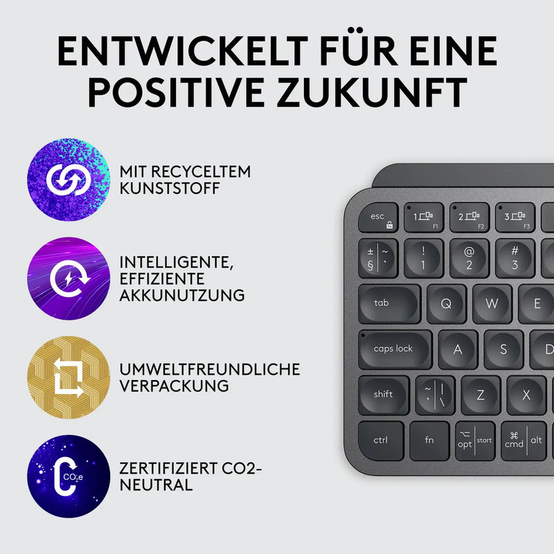 Logitech MX Keys Mini Bluetooth Tastatur QWERTZ Graphit Beleuchtet - 5099206098831