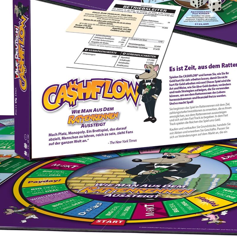 Rich Dad CASHFLOW Bildungsspiel für Finanzkompetenz & Investitionen ab 14 Jahren - 850047676023