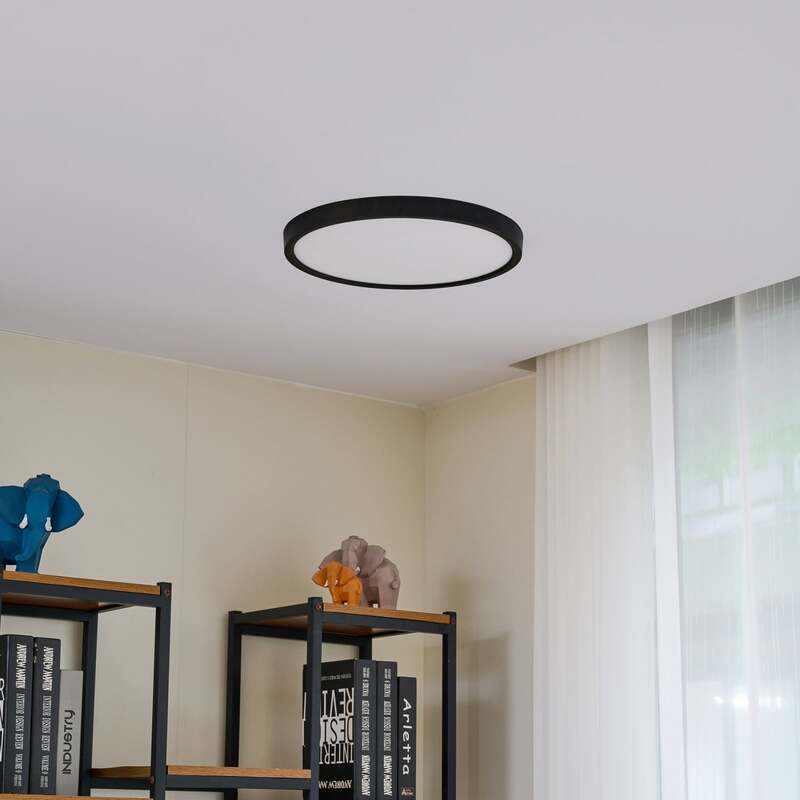 Lindby Deckenleuchte Pravin LED Lampe Leuchte schwarz Ø40cm warmweiß 3000K - 4251911766714