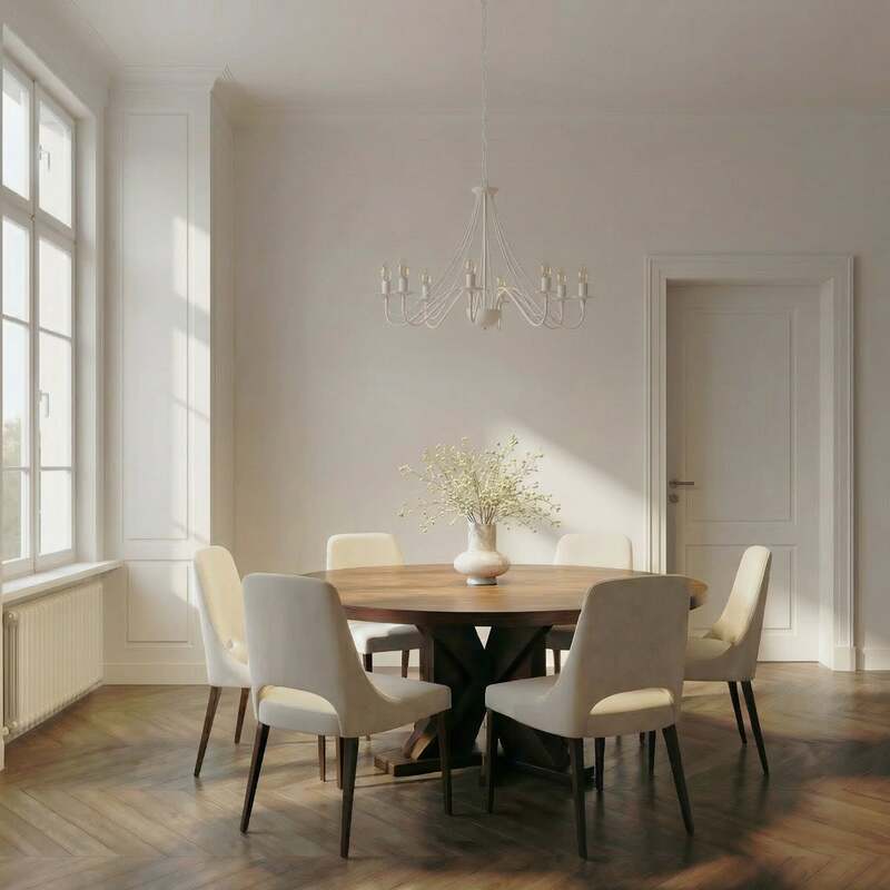 Kronleuchter Malbo Hängeleuchte LED 8-flammig dimmbar weiß Metall Ø77cm - 5902349238029