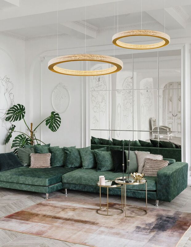 Nova Luce Pendelleuchte Hängeleuchte FIORE LED Gold Warmweiß dimmbar 60 cm 60 W - 5212017424136