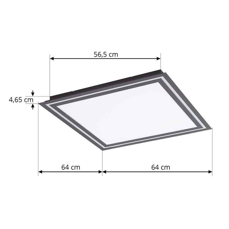 Lucande Deckenlampe Deckenleuchte LED Leicy schwarz RGB CCT Fernbedienung 64 cm - 4251911766233