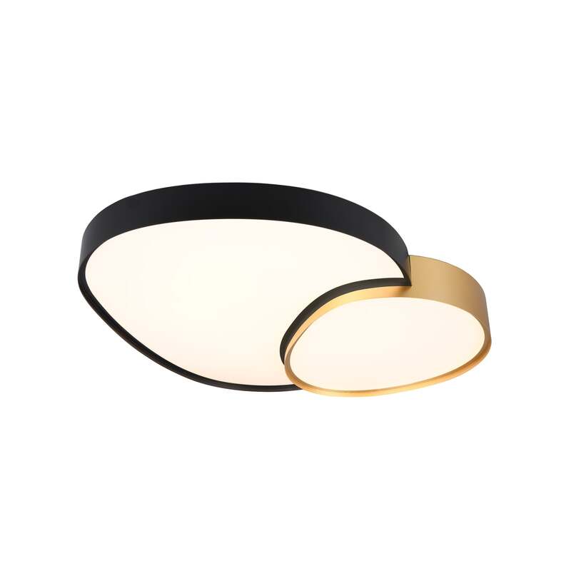Rise Wand/Deckenleuchte schwarz matt/gold LED dimmbar mit Fernbedienung 5300 lm - 4017807600629