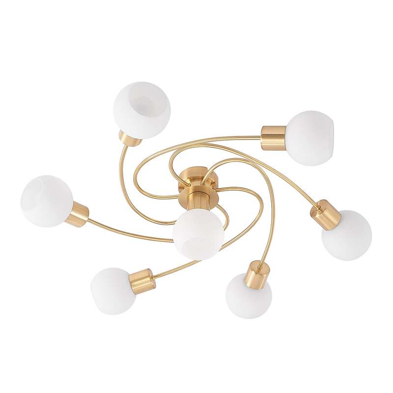 Lindby Deckenlampe Ciala 7-flg LED Deckenlampe messingfarben E14 opalweiß Lampe - 4251911710687