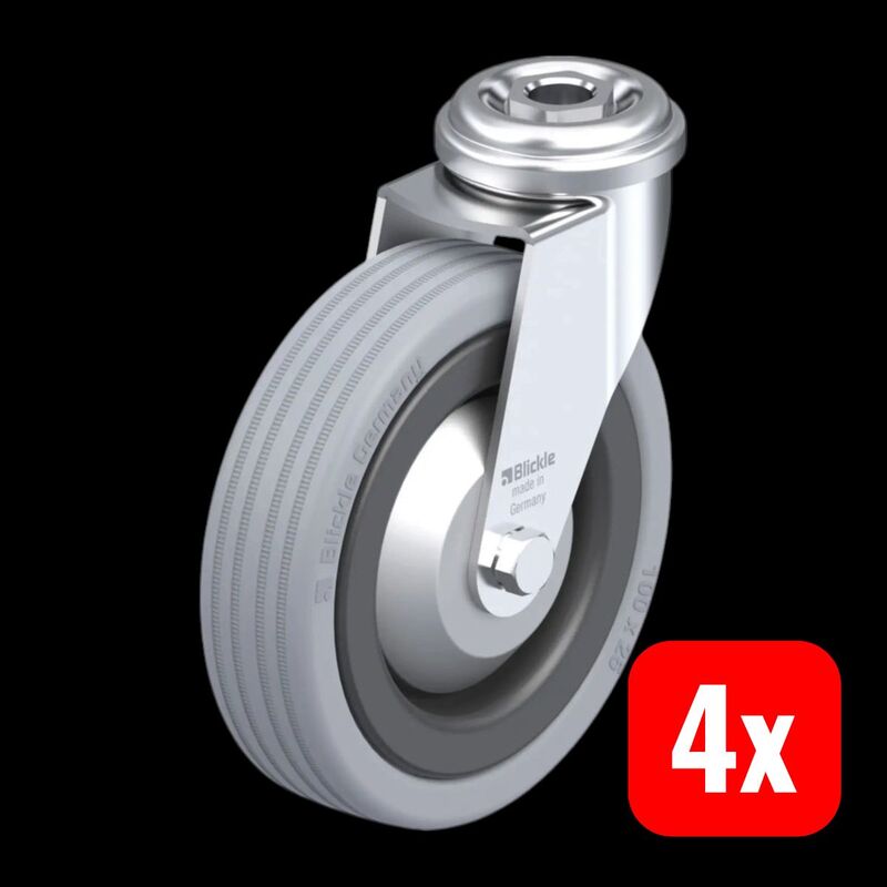 Blickle Lenkrolle Rad-Durchmesser 100mm Tragfähigkeit 70kg Rückenloch grau 1 St. - 4047526224530