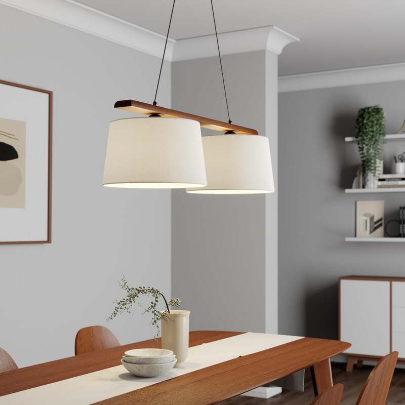 Euluna Hängeleuchte Sweden Hängelampe Leuchte Lampe zweiflammig nussbaum eiche - 5907687435178