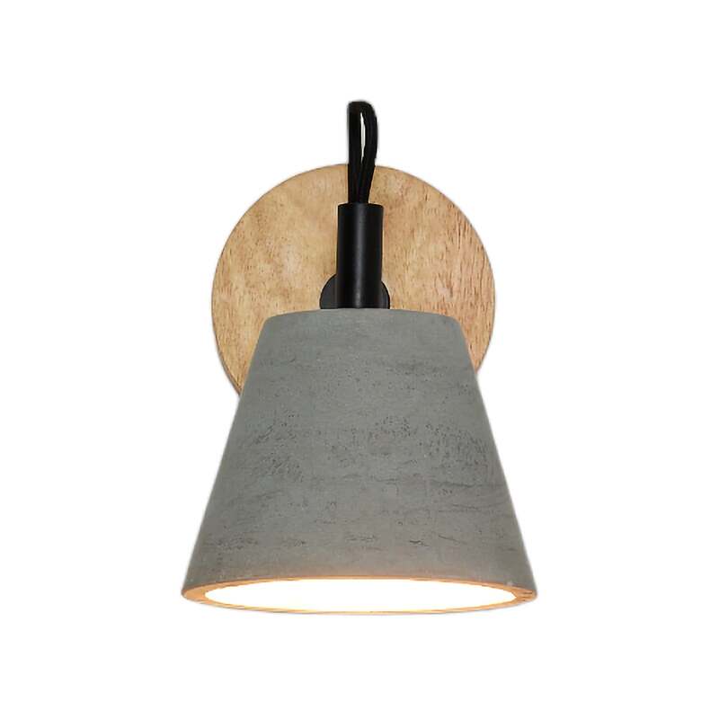 Lucide Wandleuchte Possio LED Wandlampe Beton Holz dimmbar hellgrau schwarz - 5411212030887