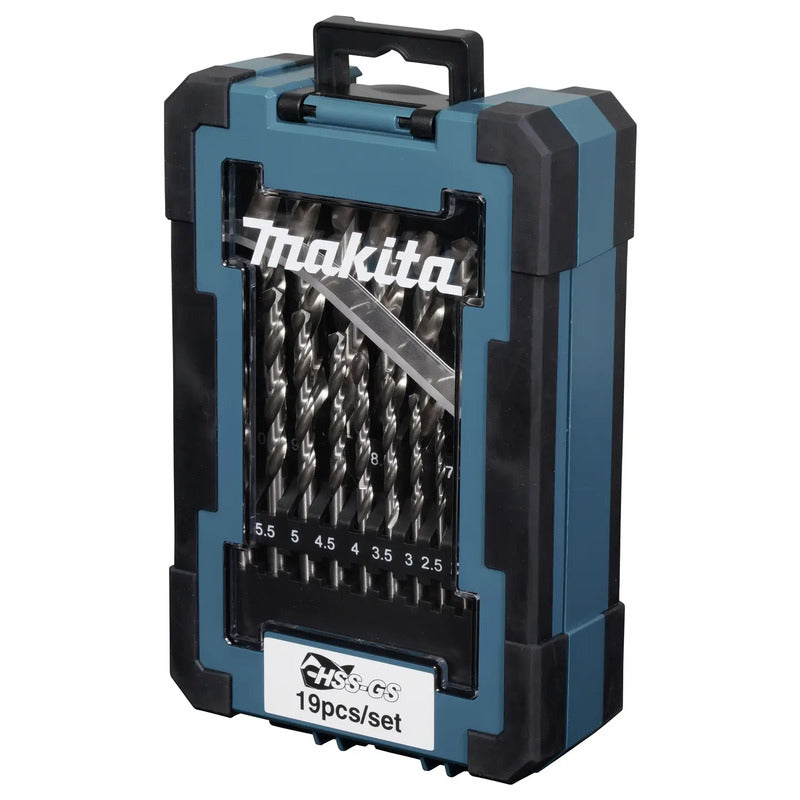 Makita Metall-Spiralbohrer HSS Bohrer-Set 19-teilig 1-10mm präzise Bohrer - 0197050351418