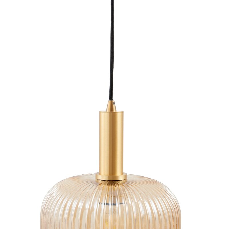 Lindby Hängeleuchte Doroteo 1-flg. amber Glas Deckenlampe Leuchte Spot Lampe - 4251911792980
