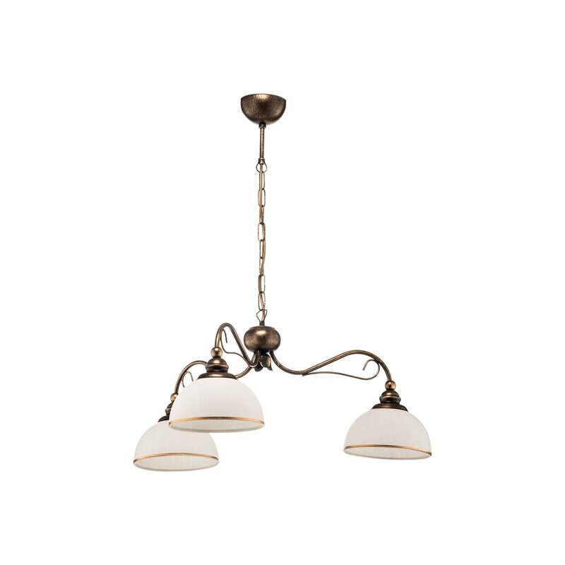 Jupiter Hängeleuchte Pendelleuchte Casale altmessing Metall Glas 3-flammig 74cm - 5905962011758