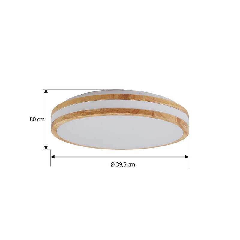 Lindby Deckenlampe Leuchte Emiva LED Lampe dimmbar Holz hell Ø40cm CCT - 4251911794601