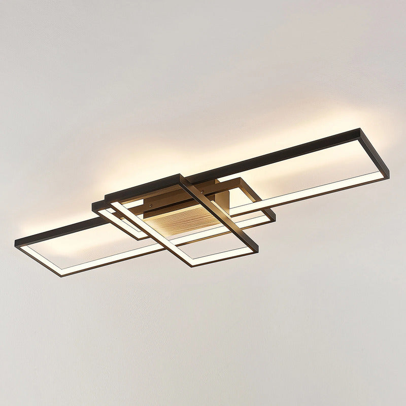 Deckenleuchte Lampe Lindby LED schwarz matt dimmbar Aluminium Silikon warmw455 - 4251096574821
