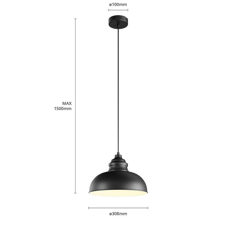 Lindby Cliona Hängeleuchte Hängeleuchte Küchenlampe Lampe Leuchte E27 schwarz ma - 4251096571325