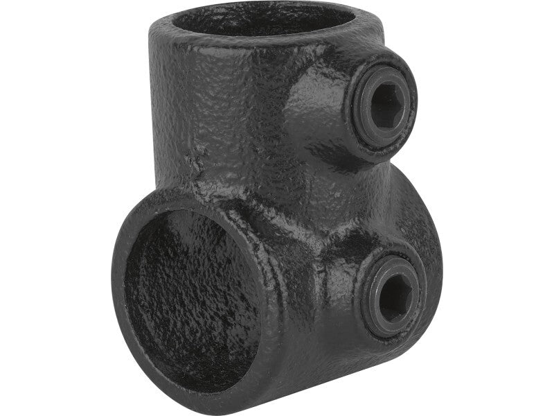 T-Stück 90° Schwarz matt Stahlrohr Verbindungselement 2,7cm Durchmesser robust - 4007871015436