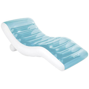 B-Ware Intex Lounge Liege Poolmatratze Splash Lounge Blau Weiß Vinyl Getränkehalter